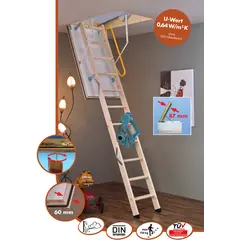 Attic ladder Minka Polar 60 mm 70x120x2800 mm wooden