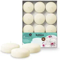 Tea Candle Bolsius Maxi Floating Ivory 12pcs
