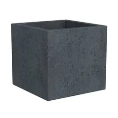 Outdoor plastic pot Scheurich 240/40 C-CUBE STONY BLACK
