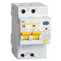 Дифавтомат АД12M 2R C50 30мА IEK