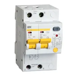 Дифавтомат АД12M 2R C40 30мА IEK