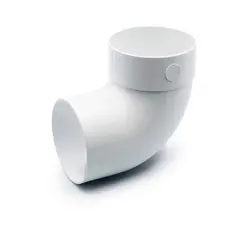 მუხლი მილის ერთქუროიანი 87° RainWay 100 მმ თეთრი