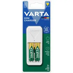 დამტენი Mini Charger VARTA 2xAA 2100mAh