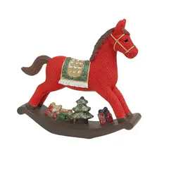 საახალწლო დეკორაცია ცხენი 13 x 3.5 x 13.5 სმ წითელი