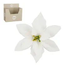 საახალწლო მორთულობა პუანსეტია h3xd16 სმ თეთრი