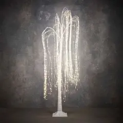 საახალწლო დეკორაცია ტირიფი თეთრი 864 LED IP44 ტაიმერი - h180xd100 სმ