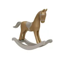 საახალწლო დეკორაცია ცხენი ხის 11 სმ ოქროსფერი