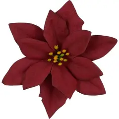 საახალწლო მორთულობა პუანსეტია ბორდოსფერი 3x16 სმ