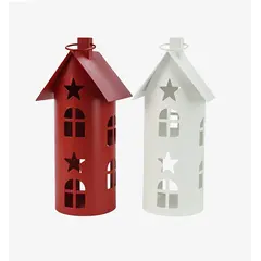 საახალწლო დეკორაცია ფარანი ქოხი 12X12X27 სმ