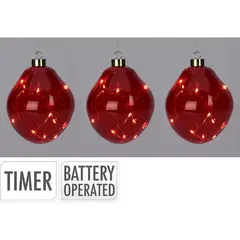 საახალწლო სათამაშო organic ball set3 წითელი