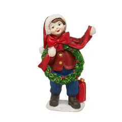 საახალწლო დეკორაცია გოგო და ბიჭის ფიგურა 1 ც 12 სმ