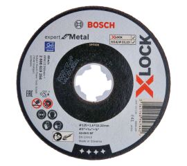 საჭრელი დისკი ლითონისთვის Bosch X-LOCK Expert for Metal 125x1.6x22.23 მმ (2608619254)
