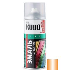 Эмаль универсальная металлик Kudo KU-1051 оранжевая 520 мл