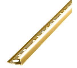 Профиль наружный угол аллюминиевый для плитки 10 мм/2.7 м светло золотой
