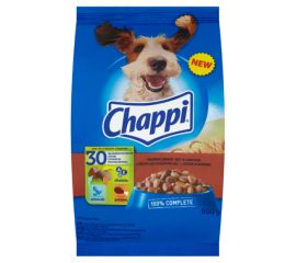ძაღლის საკვები Chappi საქონლის ხორცი შინაური ფრინველი ბოსტნეული 500გრ