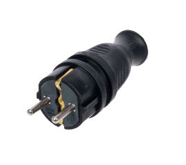 Black rubber plug ByLion KEF 16A IP44