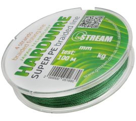 Cord braided 4-strand G.Stream HARDWIRE 100 m 0.25 mm green