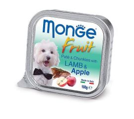 Wet food for adult dogs lamb and apple Monge 100 g