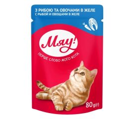 Cat food fish and vegetables in jelly 80 g