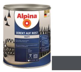 Эмаль антикоррозионная Alpina Direkt Auf Rost Matt антрацитово-серый 0.75 л