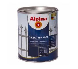 ემალი Alpina DIREKT AUF ROST RAL9006 ვერცხლისფერი 750 მლ