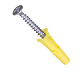 Universal dowel Yellow 5 mm with screw Koelner 3.5x30 mm 100 pcs -05+330