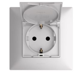 Socket no frame with grouding,with protection strokes,white LEGRAND