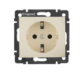 Socket no frame with grounding,with protection Strokes,ivory LEGRAND