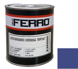 Краска антикоррозионная для металла Ferro 3:1 глянцевая синяя 1 кг
