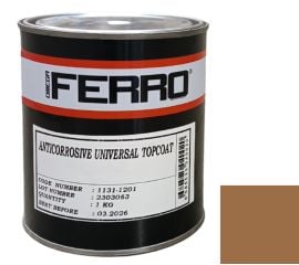 Краска антикоррозионная для металла Ferro 3:1 глянцевая коричневая 1 кг