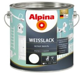 Enamel Alpina Weisslack white 2,5 l