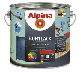 Цветная эмаль Alpina Buntlack SM полуматовая белая 0.713 л