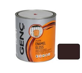 Краска для дерева и металла Genc Synthetic glossy paint Silver 8910 темно коричневый 2,5 л