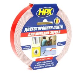 Mounting tape for mirrors double-sided HPX DS1905 19 mm 5 m white