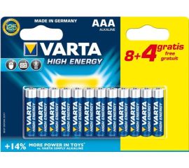 Battery VARTA Alkaline High Energy 8+4 AAA 1.5 V 12 pcs
