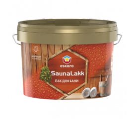 Полуматовый водоразбавимый лак для бани Eskaro SaunaLakk 2.4 л