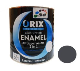 Эмаль-экспресс ORIX METALLIC  3 в 1  (антикоррозионная) антрацит 0,7 кг