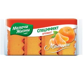 Kitchen sponges MELOCHI ZHIZNI Special effect with mandarin flavor 4 pc