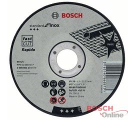 Отрезной круг Bosch Standard по нержавейке 125х1мм SfI, прямой