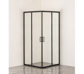 Shower cabin with transparent black profile square without shower tray SUNWAY 824BN-90X90X180cm (4mm