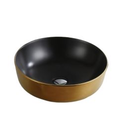 Washbasin countertop Osis Art basin 8434GYH black/gold 42x14 cm