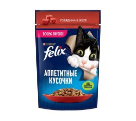 Cat food Felix beef in jelly 75 g
