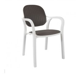 Chair YONCA RATTAN ARMCHAIR WHITE/ANT CT024