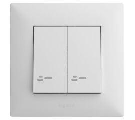 Switch without frame 2-key whith lights,white LEGRAND