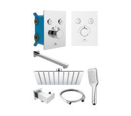 Concealed shower system Rubineta chrome Thermo-2F-Olo 625039