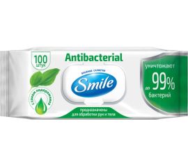 Салфетки влажные Smile антибактериальные 100 шт