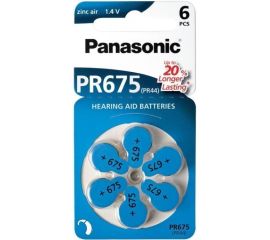 ZInc-air Battery for hearing aids Panasonic PR675 1.4V 6pcs