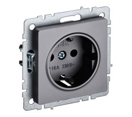 Socket IEK BRITE 16A RS11-1-0-BrS with grounding without frame