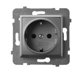 Power socket grounded no frame Ospel Aria GP-1US/m/70 1 sectional gray matt