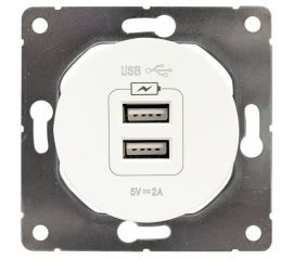 როზეტი USB DPM Soul SEU1028W 2 განყოფილებიანი თეთრი